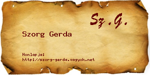 Szorg Gerda névjegykártya